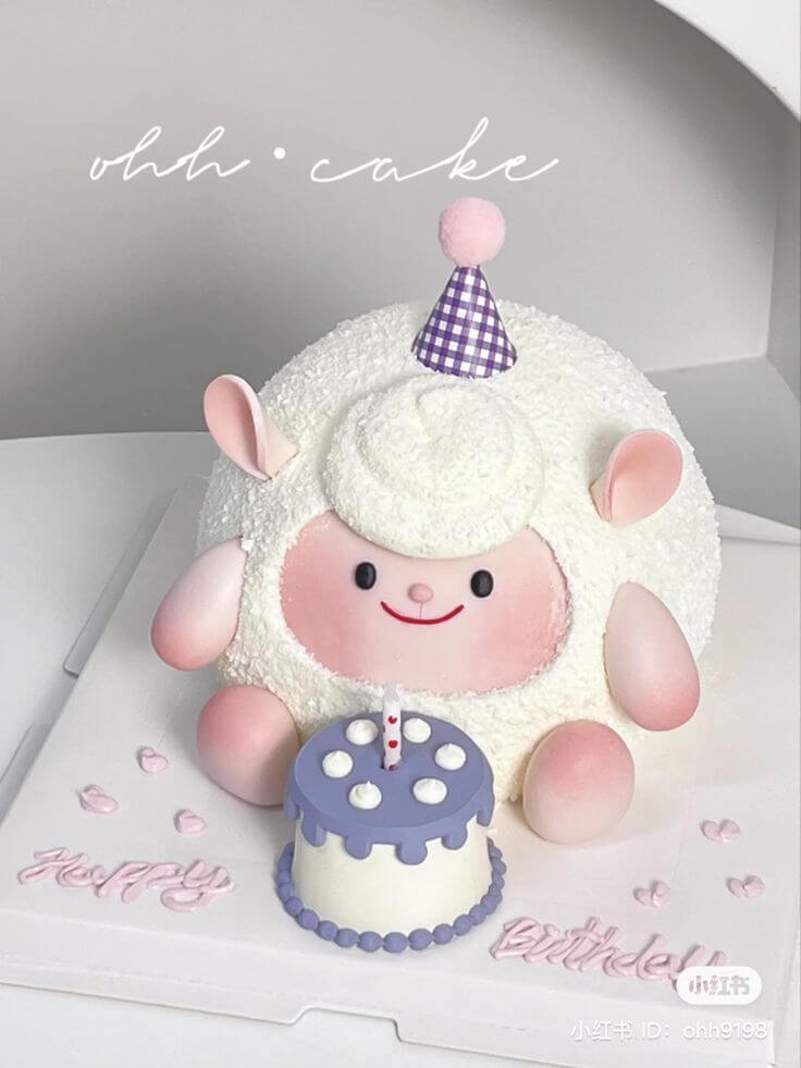 Mau banh sinh nhat hinh con cuu cute