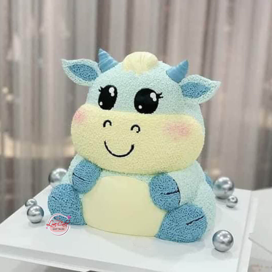 Mau banh sinh nhat hinh con trau cute