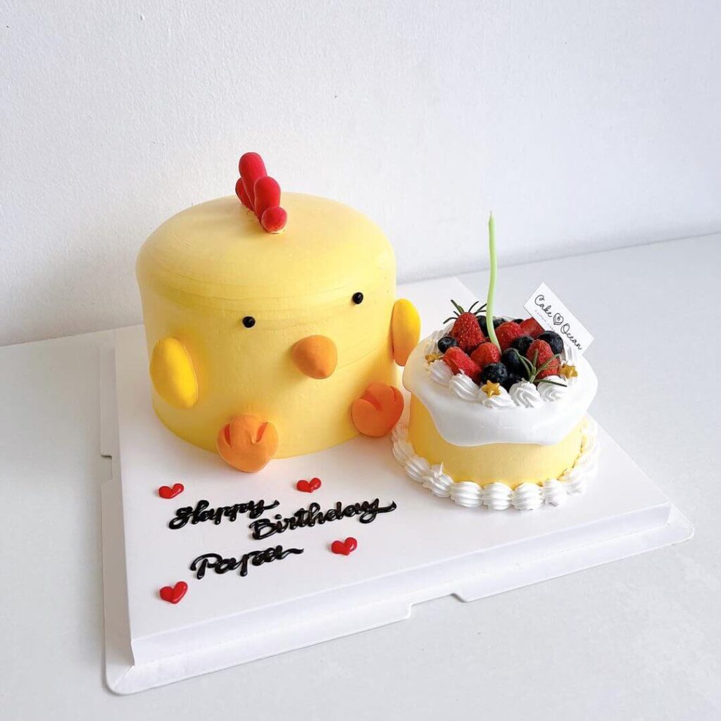 Mau banh sinh nhat hinh ga cute