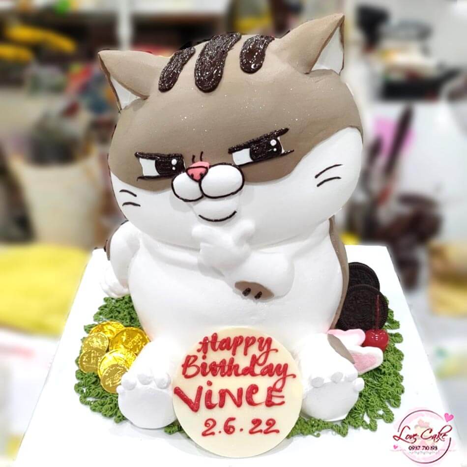 Mau banh sinh nhat hinh meo bung bu cute